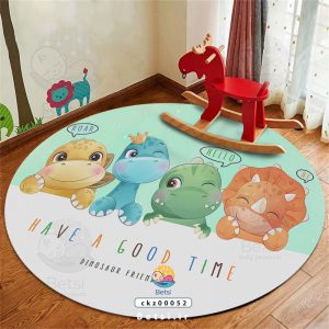 فرش اتاق کودک با تم دایناسورهای کوچولو