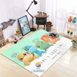 فرش اتاق کودک با تم دایناسورهای کوچولو