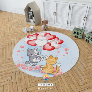فرش اتاق کودک بچه گربه های عاشق