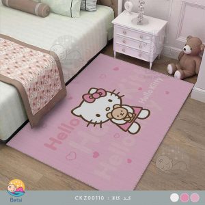 فرش اتاق کودک دختر بچه کیتی Hello Kitty