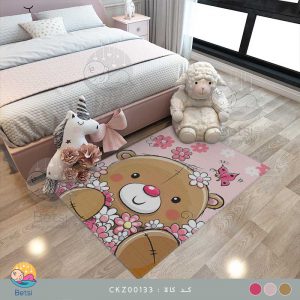 فرش اتاق کودک خرس و پروانه